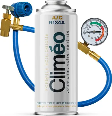 Obrázok produktu pre Climeo 400 ml + hadica s manometrom - Ekologické chladivo R134a/R12 | Nezávislý servis klimatizácií