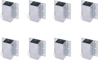A grid of eight identical metal post anchors.