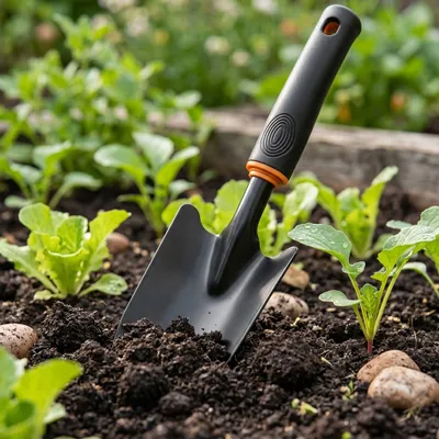 Produktbild von Schwarze Metall-Gartenschaufel Für Das Pflanzen Und Umpflanzen Von Pflanzen