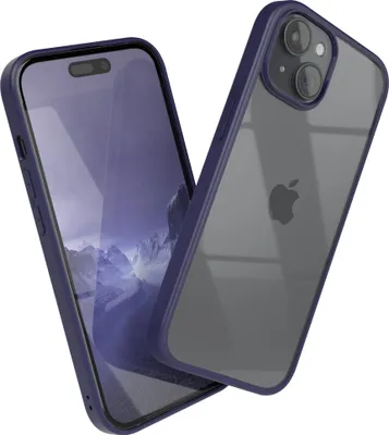 Produktbild von EAZY CASE Clear Hybrid Bumper Hülle für Apple iPhone 15, Handyhülle stoßfest mit Kameraschutz, Handycase dünn in Lila