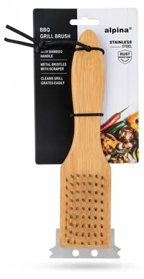 Produktbild von Grillreinigungsbürste – mit Holzgriff – 23 × 6,5 × 3 cm 1 Stück [56284C]