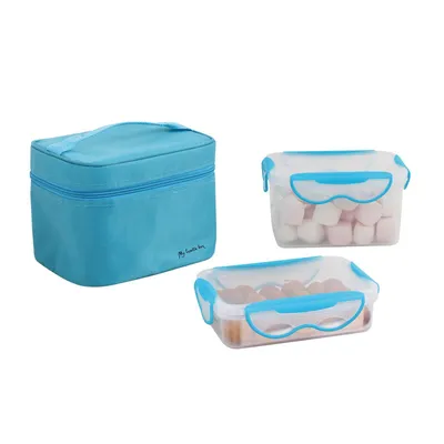 Produktbild von BeNomad Lunchbox 2 luftdichte Behälter Transporttasche Blau SEP109B