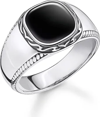 Produktbild von Thomas Sabo TR2388-641-11 Siegelring Herren Onyx Schwarz Silber Gr. 64