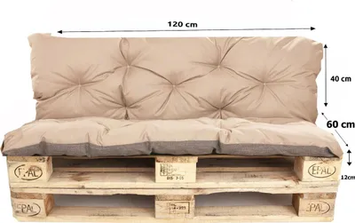 Produktbild von Palettenkissen set 120x60x40cm, Palettenkissen Beige, Gartenkissen, palettenkissen outdoor, Satz Kissen für Gartenmöbel, europaletten sitzkissen