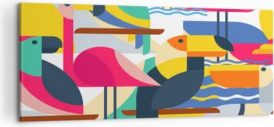 Produktbild von Bild auf Leinwand - Leinwandbild - Vogel Abstraktion - 100x40cm - Wand Bild - Wanddeko - Wandbilder - Leinwanddruck - Bilder - Kunstdruck - Wanddekoration - Leinwand bilder - Wandkunst - AB100x40-3747