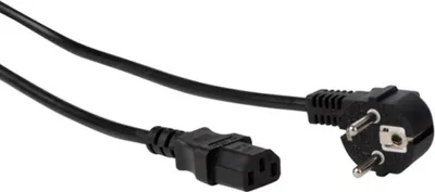 Obrázek produktu pro Napájecí kabel Černý Cee 7/7 90° + C13 - L=1,5 M - 3G1,0 Mm²