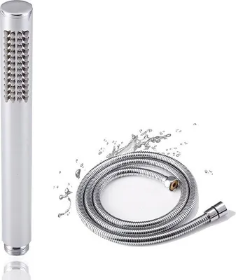 Produktbild von Famanu Handbrause mit Schlauch 1,5 m - Hochdruck, Messing, wasser- und kalksparend