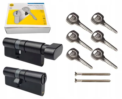 Produktbild von YALE Zylinder-Set 30G/45+30/45 Schwarz Gleichschließend mit 6 Schlüsseln