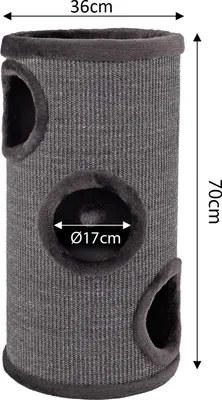Produktbild von lionto Kratztonne mit Sisal, Höhe 70 cm, grau