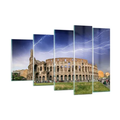 Produktbild von Bilder auf glas - Italien Architektur Kolosseum Tourismus - 150x100cm - Glasbilder - Wandbilder - Kunstdruck - Wanddekoration aus Glas - Glas Bilder - Wandbild auf Glas - GEG150x100-2505
