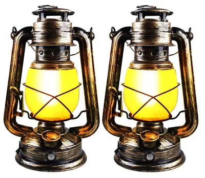 2er-Set Vintage LED-Laternen mit Flammeneffekt, USB-Ladung