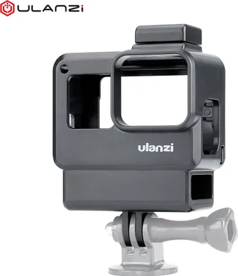 Produktbild von Ulanzi V2 Vlog Case Action Camera Housing Vlogging Cage Frame with Cold Shoe Holder for GoPro Hero 7 6 5 Black for External Microphone & Pro 3,5 mm Microphone Adapter