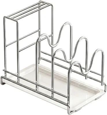 Image de Étagère robuste à 5 niveaux pour ranger les couvercles de casseroles et les poêles
