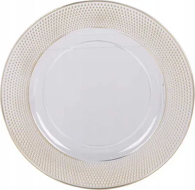 Produktbild von Weißer Platzteller mit gesprenkeltem Goldrand, 33cm, Kunststoff