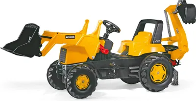 Produktbild von rolly toys Junior JCB Trettraktor Junior Lader mit Heckbagger, Maße: 164,5x53x76 cm; 81 200 4