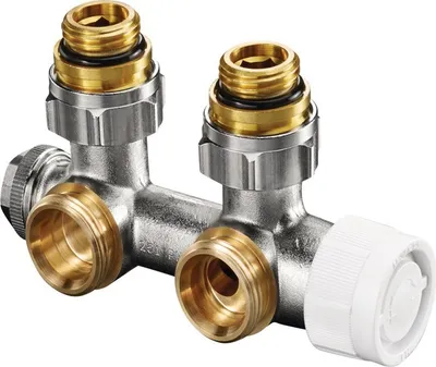 Produktbild von Oventrop Basic Multiblock Anschlußarmatur 2-Rohr 1/2 Zoll Eck Nr. 7000418638