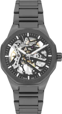 Produktbild von Herrenuhr LEE COOPER LC07905.060 aus Edelstahl im modischen Skelett-Design.