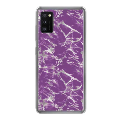 Produktbild von MuchoWow® Handyhülle Schutzhülle Hülle für Samsung Galaxy A41 Violett - Weiß - Marmor - Muster Silikon Softcase Handy Hülle - Mobiltelefon