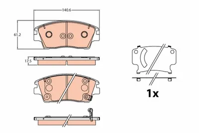 Produktbild von TRW Bremsbeläge Satz Vorne für HYUNDAI Tucson (TL, TLE) GDB2197