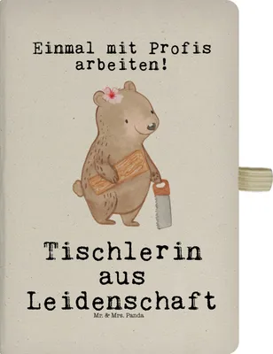 Produktbild von Mr. & Mrs. Panda Skizzenbuch Tischlerin Leidenschaft - Transparent - Geschenk, Kladde, Journal, DIN A4 Notizbuch, Tagebuch, Jubiläum