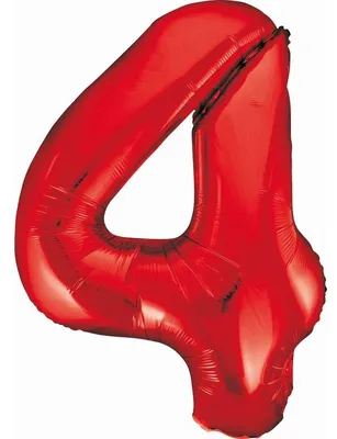 Obrázek produktu pro XL fóliový balónek číslo 4 červený 85 cm