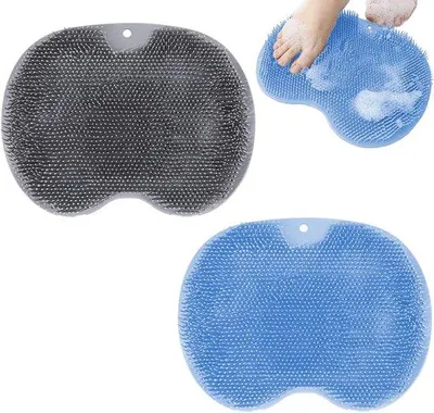 Immagine prodotto di Ibenzoa® Set da 2 tappetini per massaggio ai piedi da doccia – tappetini in silicone antiscivolo con setole morbide per la cura dei piedi, l'esfoliazione e un massaggio rilassante