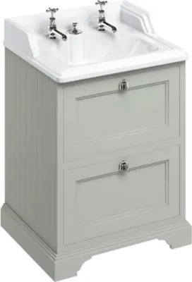 Immagine prodotto di Casa Padrino mobile lavabo in Vetroceramica con 2 cassetti - Lavabo