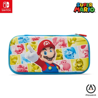 Produktbild von PowerA Schlankes Etui für Nintendo Switch oder Nintendo Switch Lite - Mario, Mushroom Kingdom Reel, Schutzetui, Gaming-Etui, Griff, Konsolentasche