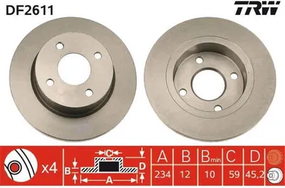 Immagine prodotto di 2x TRW DF2611 disco freno asse anteriore