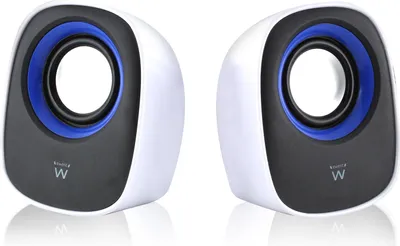 Produktbild von Ewent EW3513, 1-Weg, 2.0 Kanäle, Kabelgebunden, 5 W, 100 - 20000 Hz, Schwarz, Blau, Weiß