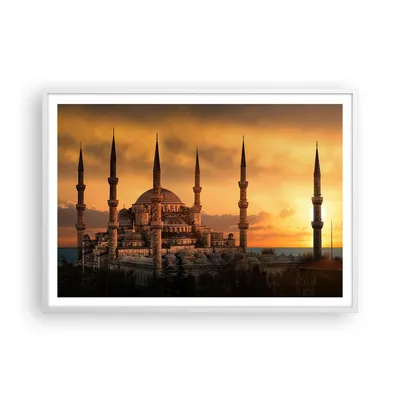 Produktbild von Gerahmtes Poster - Weißer Rahmen - Sonnenuntergang istanbul türkei reise - 100x70 cm - Wand Bild - Wanddeko - Wandbilder - Wandposter - Bilderrahmen - Bilder - Kunstdruck - Wandbild - P2WAA100x70-2846