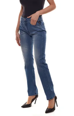 Produktbild von REPLAY Jacksy Straight-Fit Jeans coole Damen Denim-Hose in leichtem Used-Look Blau, Größe:W27/L32