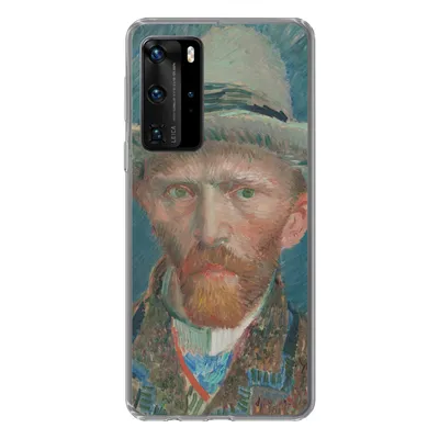 Produktbild von MuchoWow® Handyhülle Schutzhülle Hülle für Huawei P40 Pro Selbstporträt 1887 - Gemälde von Vincent van Gogh Silikon Softcase Handy Hülle - Schutz