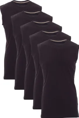Produktbild von Mivaro Herren Tank Top 5er Pack aus Baumwolle in Schwarz - ärmelloses Shirt im Multipack, Rundhals-Ausschnitt, Regular Fit, Größen S bis XXL