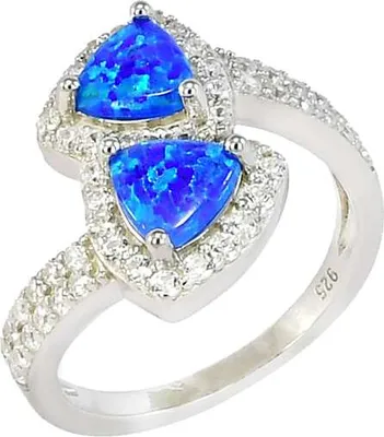 Produktbild von Ring 925er Silber Glare774 mit synthetischem Opal und Zirkonia, 23x21x16 mm