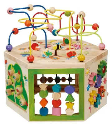 Produktbild von EverEarth 7-in-1 Großes Gartenspielcenter aus Holz – Outdoor-Spielcenter für Bewegung & Motorik - EE33285