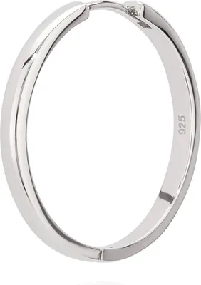 Produktbild von Einzel 25mm fein Klappcreole 925 Silber zeitlose Creole klassische Ohrring glanz