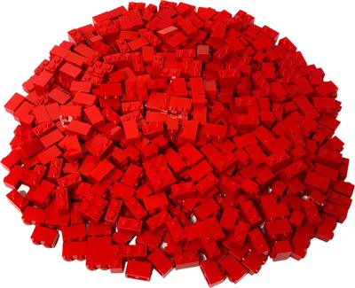 A pile of red LEGO bricks.