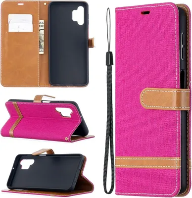 Produktbild von König Design Hülle kompatibel mit Samsung Galaxy A32 5G Kunstleder Handyhülle - Handy Case Rosa