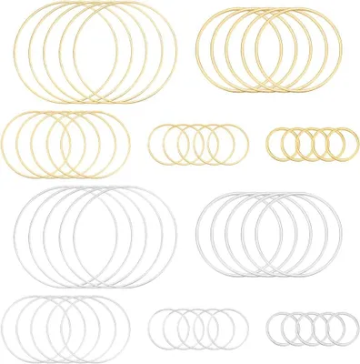 Imagen del producto de Juego de pendientes, 300 unidades, 10 estilos, en dorado y plateado, para crear joyas para el uso diario