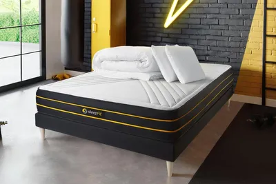 Produktbild von Komplettpaket - Matratze 140x200 cm + Boxspringbett mit Lattenrost (im Set) + 2 Kopfkissen + Bettdecke - Ultra