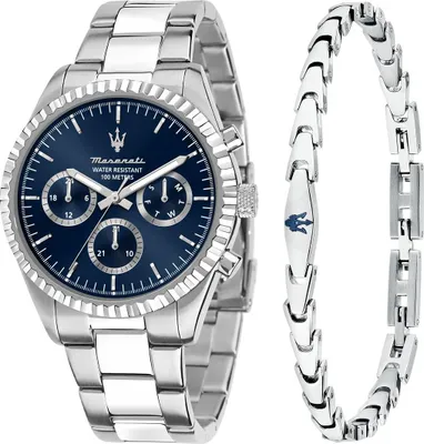 Produktbild von Maserati Competizione Herrenuhr Multifunktion 43mm Silber