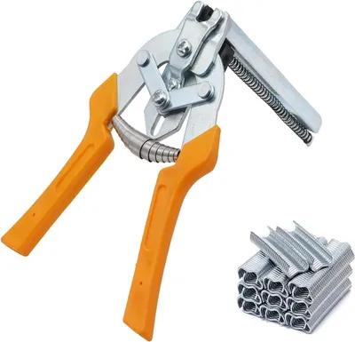 Productafbeelding van Draadbevestigingstang - Hog ring tang - Kooien Maken - Halfautomatische Werking - 17.7 cm - Geel