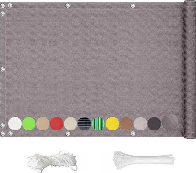 Obrázok produktu pre Ochranná clona na ochranu súkromia v záhrade – veterná clona – ochrana pred zvedavými pohľadmi – pevná mriežka pre maximálnu ochranu – 150 x 900 cm – sivá