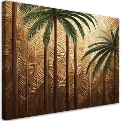 Produktbild von Leinwandbild Palme Gold Abstrakt 120x80 Feeby Gold bild für die wand bereit zum aufhängen