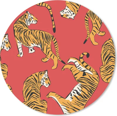 Produktbild von MuchoWow® Mauspad Mousepad Tiger - Dschungel - Muster 40x40 cm - Mousepads - Maus Mat - Pad - Mausunterlage - Schreibtisch Accessoires
