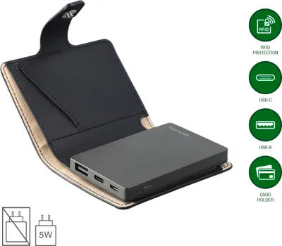 Produktbild von 4smarts PowerWallet, 3000 mAh, Lithium, 10 W, Schwarz