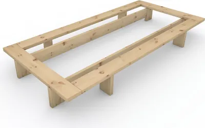 Produktbild von Massivholzbett im japanischen Stil "Komorebi" 80x200 Zirbe