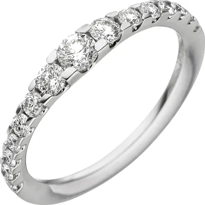 Produktbild von Gr. 58 Damen Ring 585 Gold Weißgold 15 Diamanten Brillanten Weißgoldring Diamantring