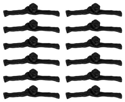 Chinesische Knopfverschlüsse, 20 Paar, schwarz, 95 x 13 mm